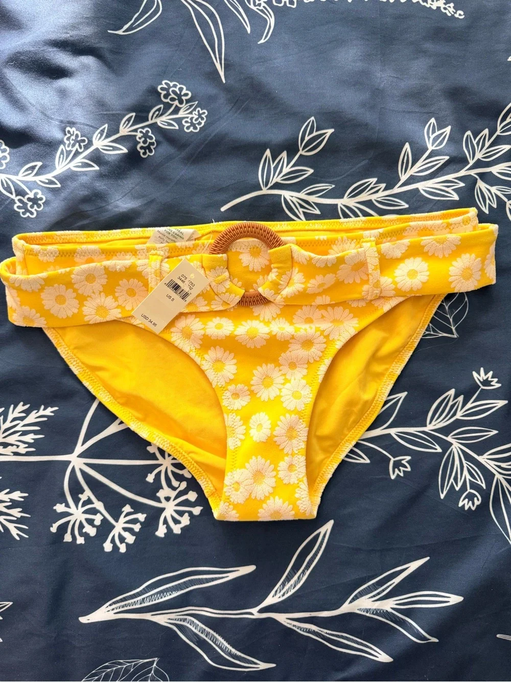 Aerie Jacquard Belted Bikini Bottoms NWT S